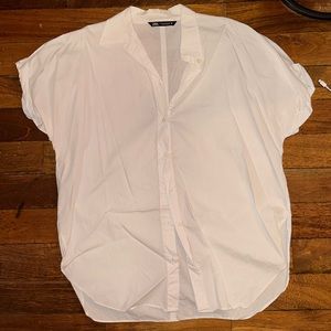 Zara Rolled Sleeve Short Sleeve Button Down